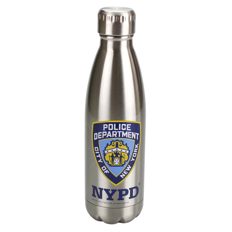 NYPD Silver Stainless Steel Water Bottle - 18oz