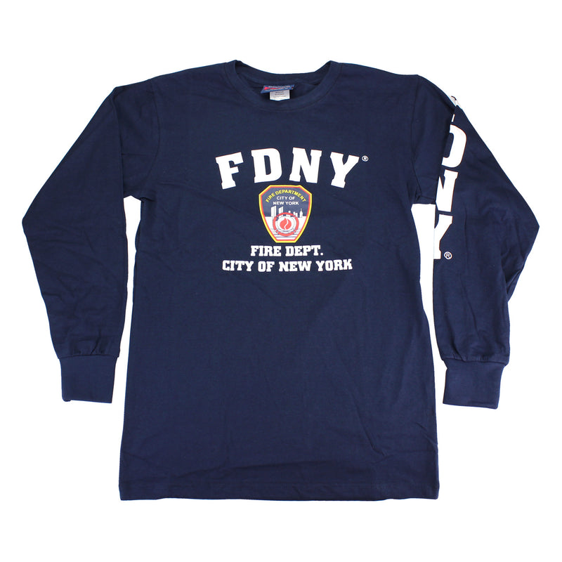 FDNY Long Sleeve T-Shirt w/ Logo & Lettering