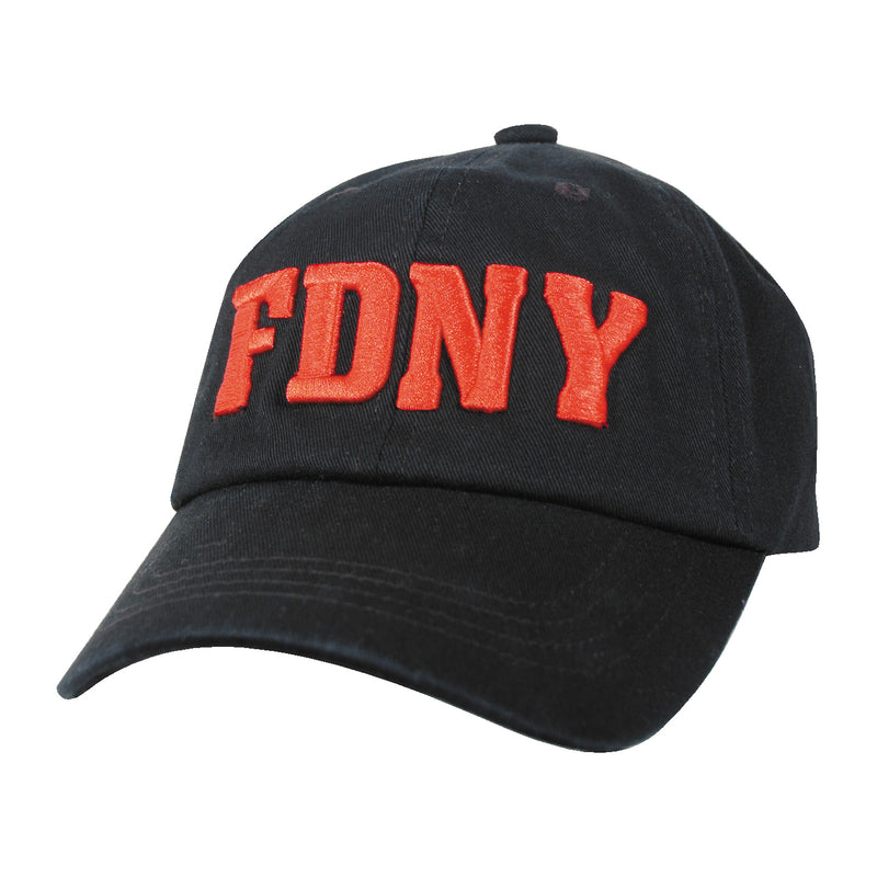 FDNY Junior Size Black Cap w/Red Lettering