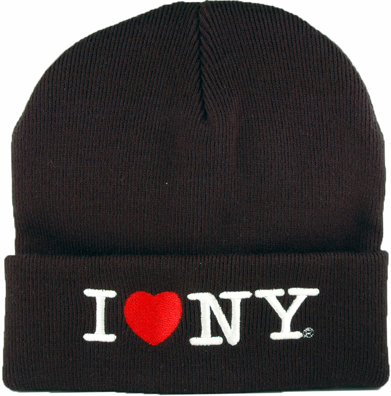 I Love NY Black Winter Beanie Hat